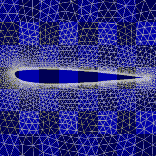 Grid for turbulent airfoil design case.